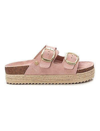 Sandales plates femme en cuir