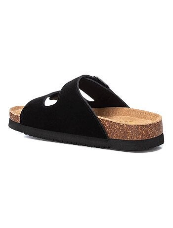 Sandales plates femme en cuir