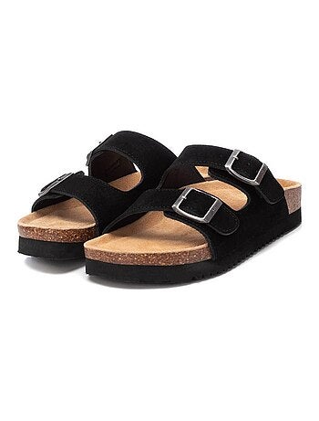 Sandales plates femme en cuir