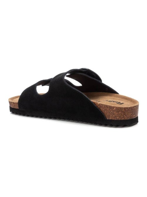 Sandales plates femme en cuir - Kiabi