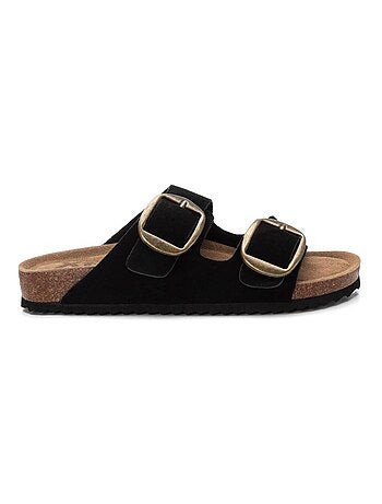 Sandales plates femme en cuir