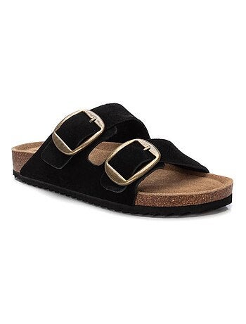 Sandales plates femme en cuir