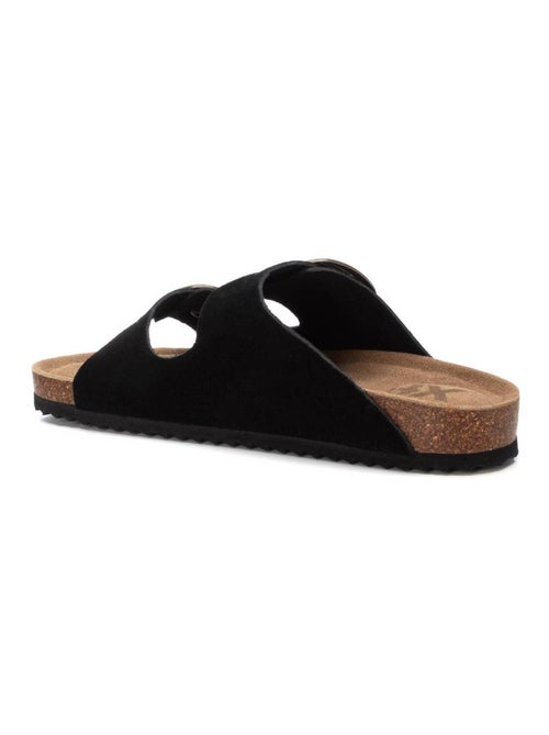 Sandales plates femme en cuir - Kiabi