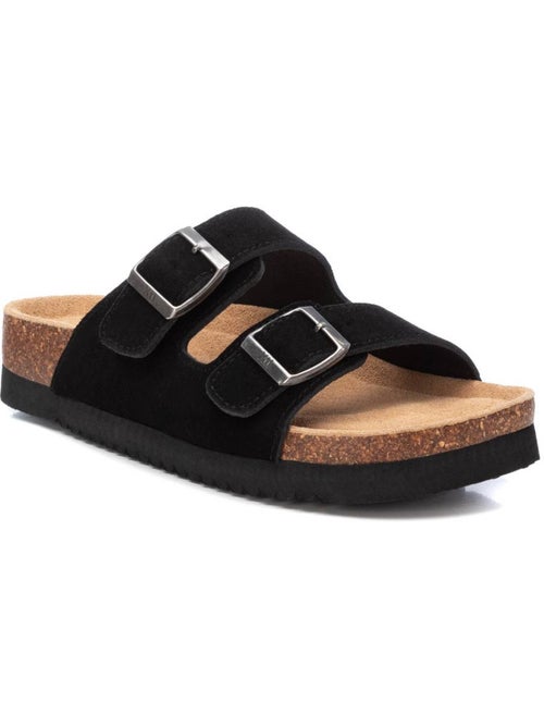 Sandales plates femme en cuir - Kiabi Sandales plates femme en cuir - Kiabi