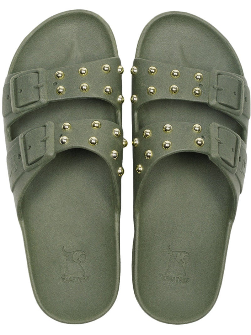 Sandales plates Femme FLORIANOPOLIS Kaki foncé - Kiabi