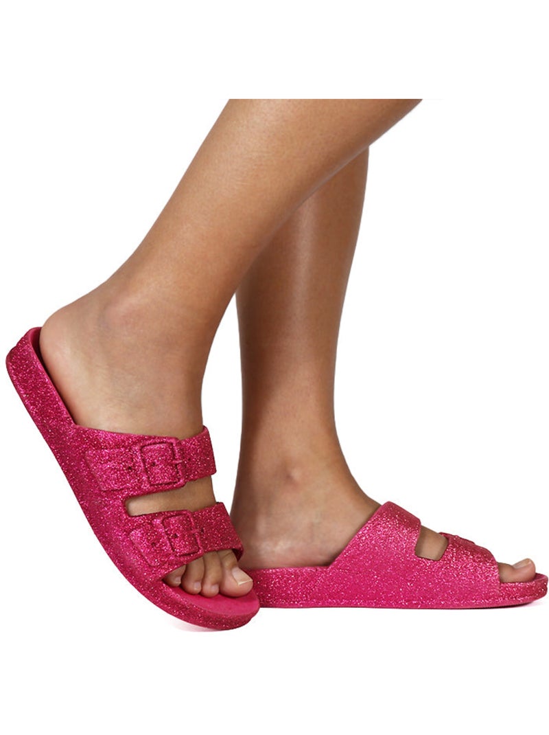 Sandales plates Femme Framboise - Kiabi