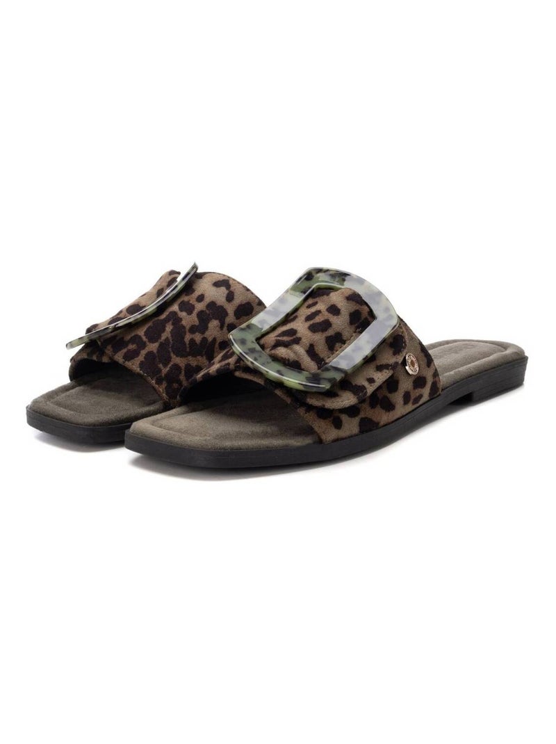Sandales plates femme Kaki - Kiabi