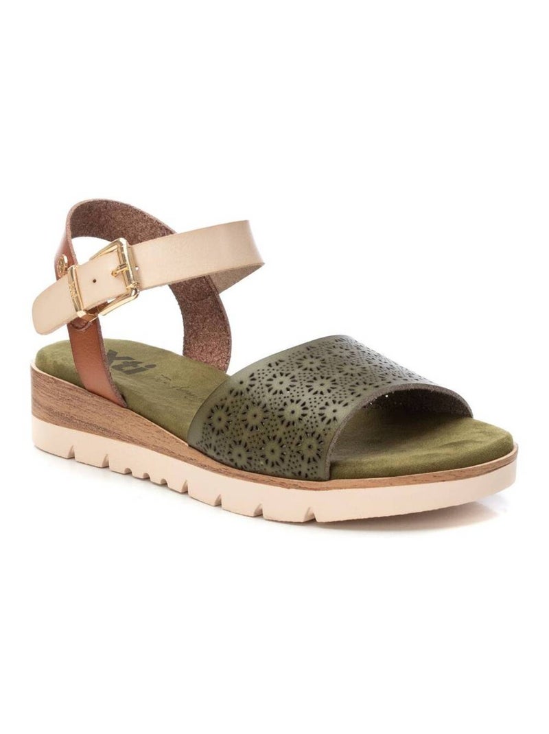 Sandales plates femme Kaki - Kiabi