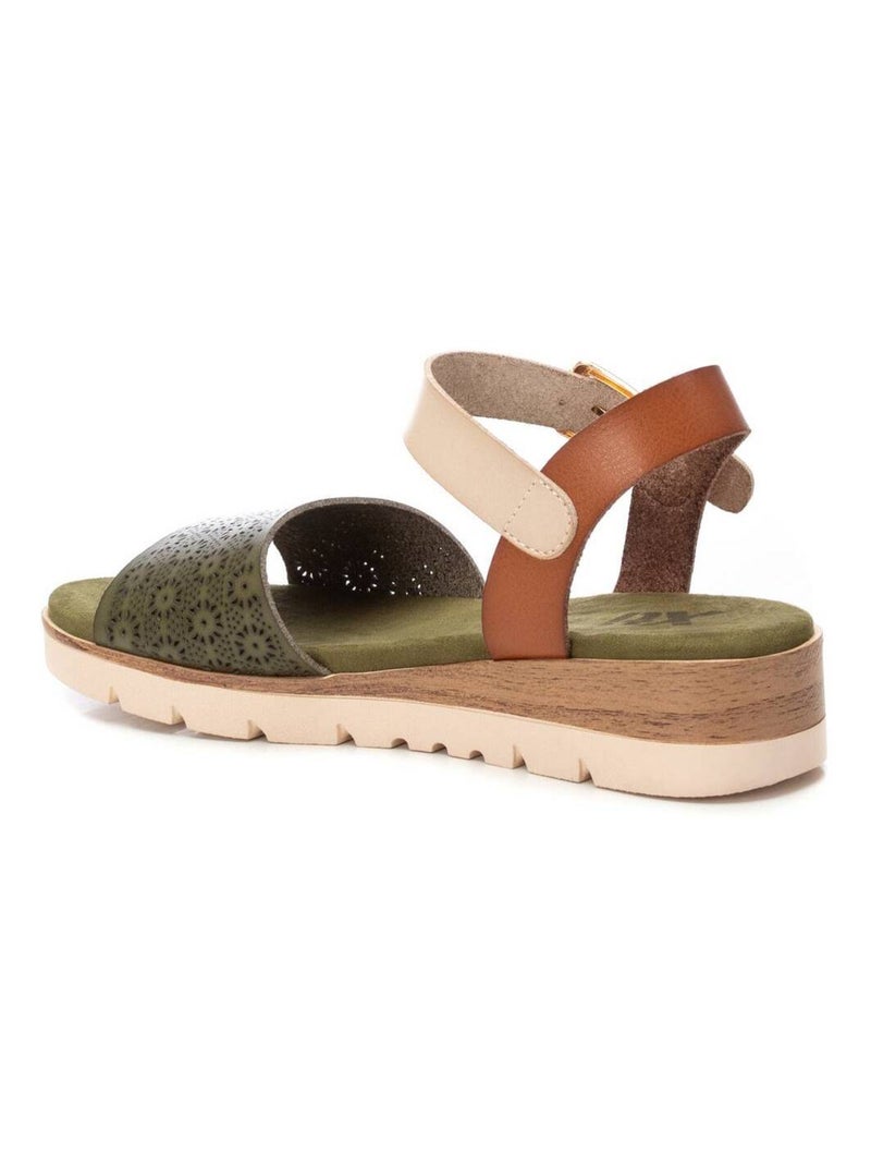Sandales plates femme Kaki - Kiabi