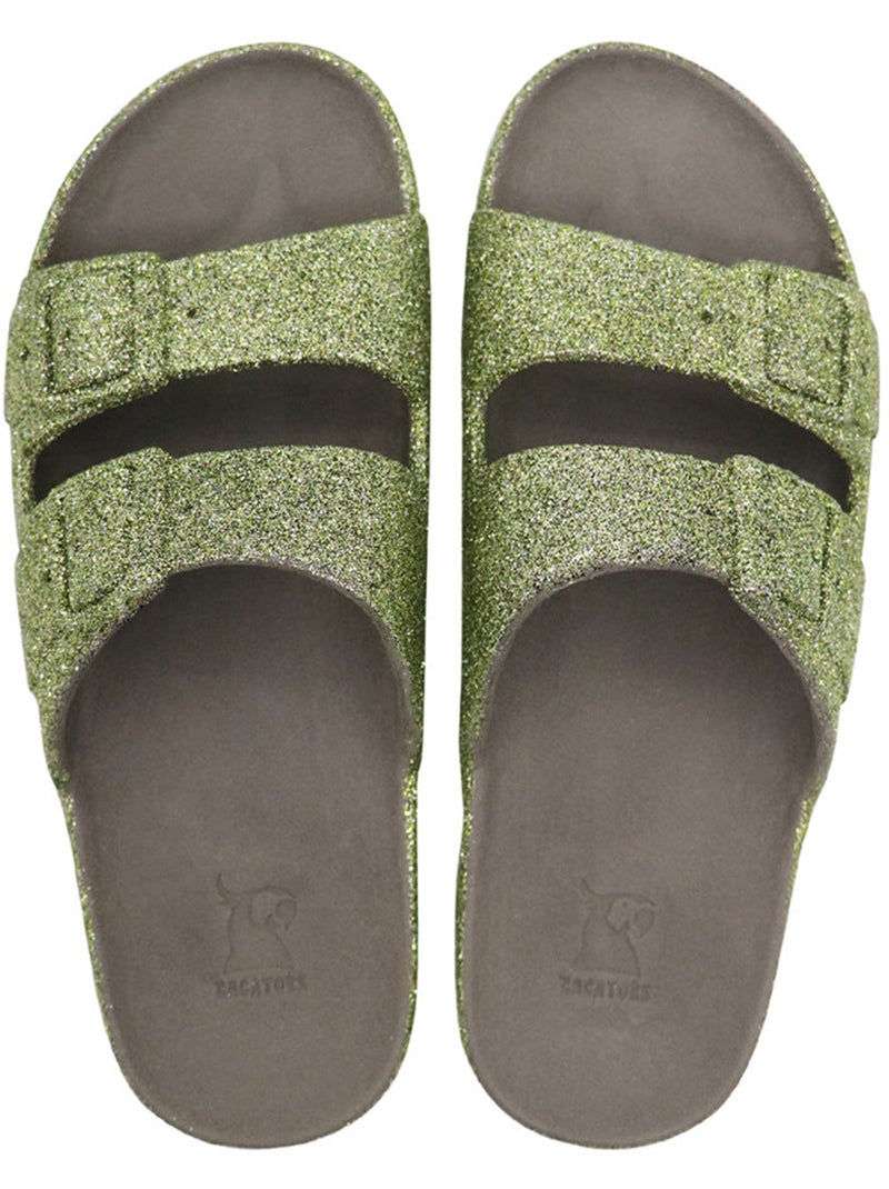 Sandales plates Femme Kaki foncé - Kiabi