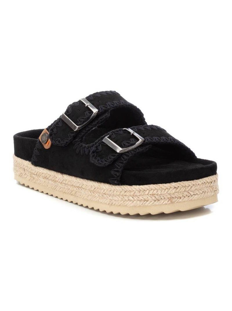 Sandales plates femme Noir - Kiabi