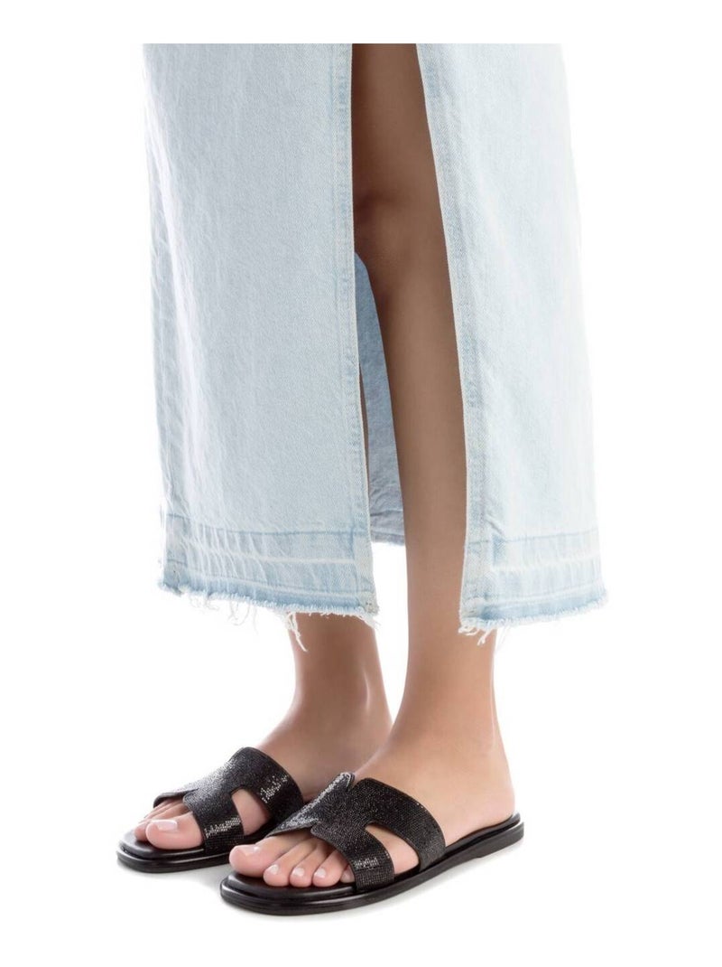 Sandales plates femme Noir - Kiabi