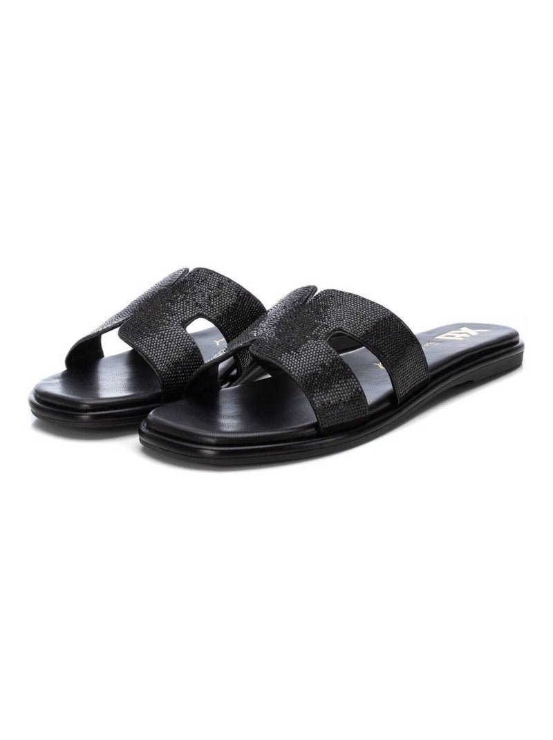 Sandales plates femme Noir - Kiabi