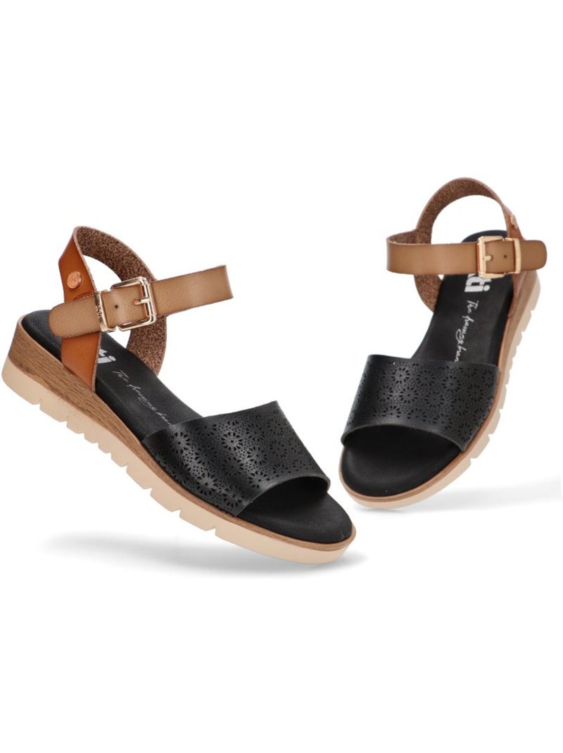 Sandales plates femme Noir - Kiabi