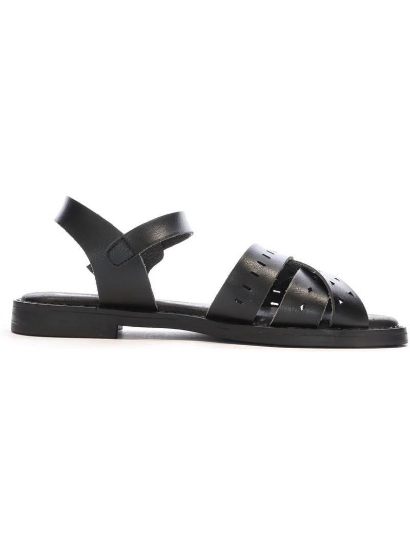 Sandales plates femme Noir - Kiabi