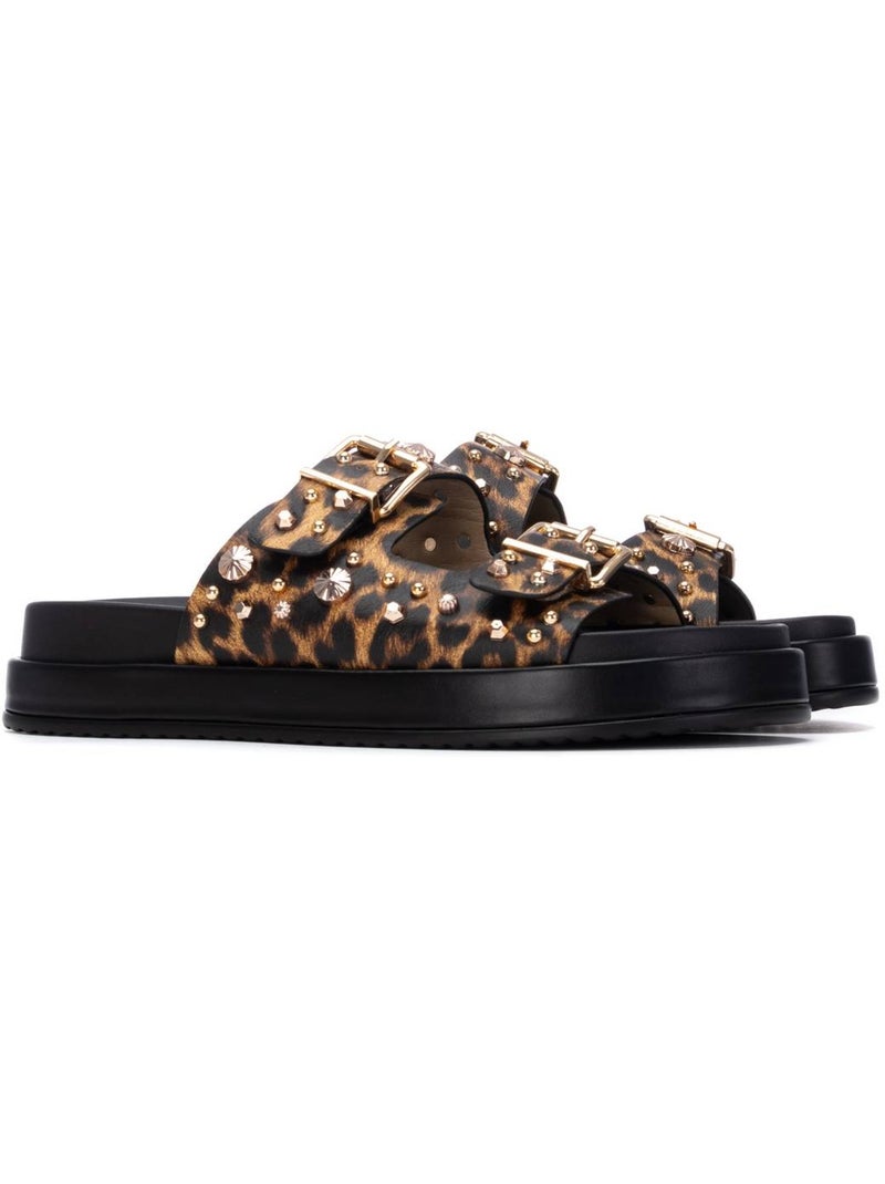 Sandales plates femme Noir Marron - Kiabi