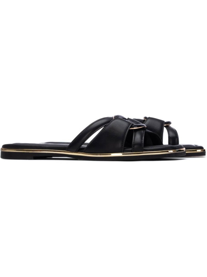 Sandales plates femme Noir - Kiabi