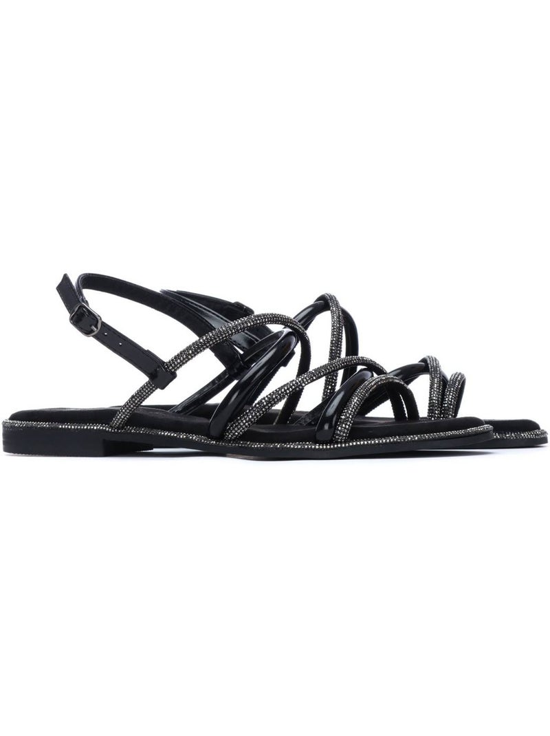 Sandales plates femme Noir - Kiabi