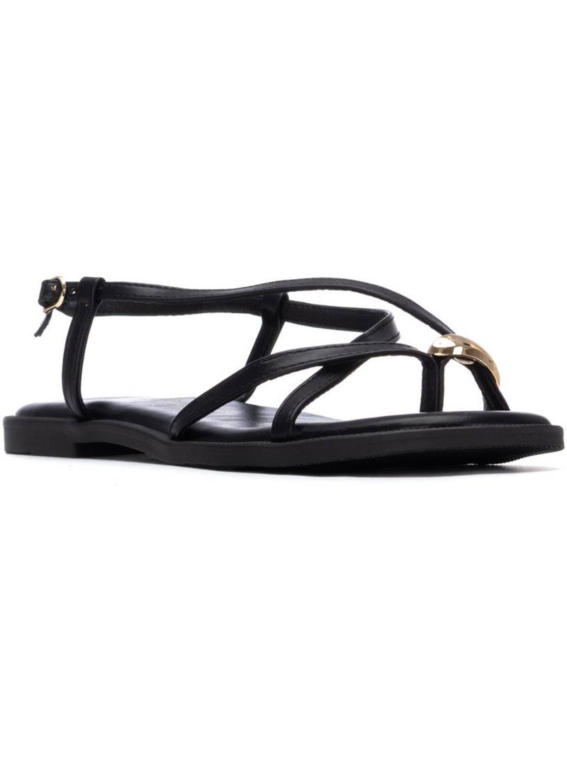 Sandales plates femme Noir - Kiabi
