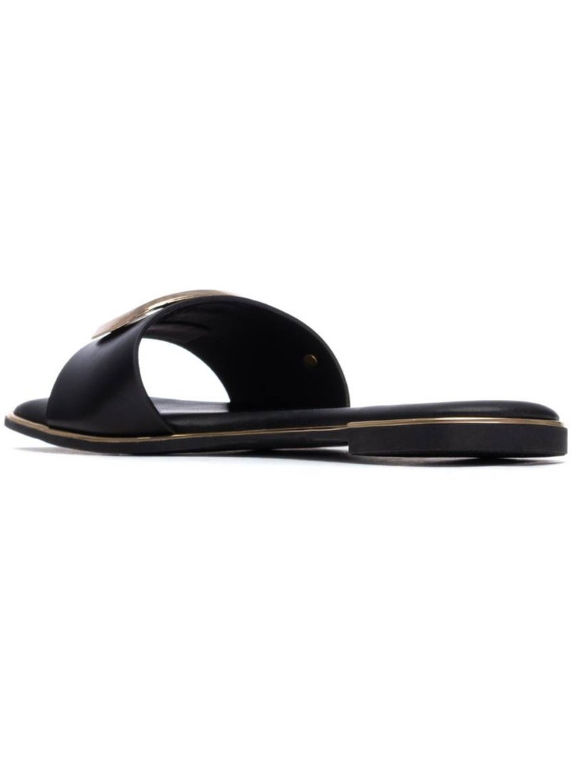 Sandales plates femme Noir - Kiabi