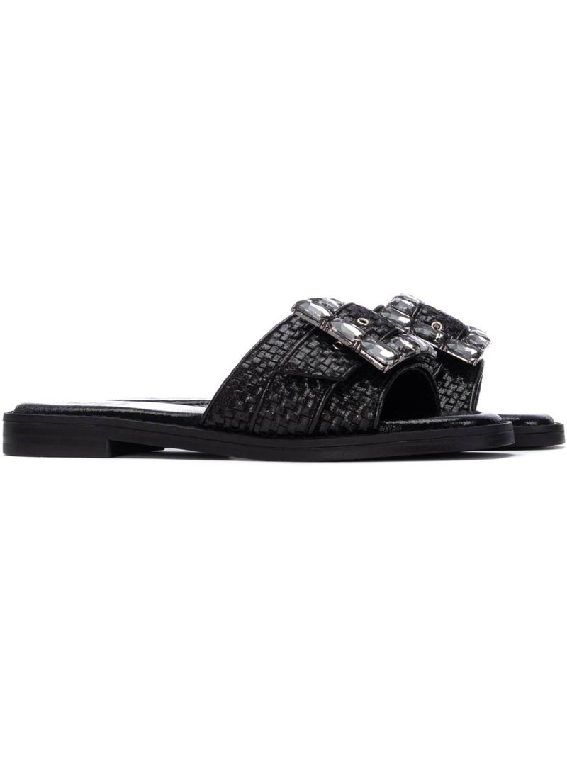 Sandales plates femme Noir - Kiabi