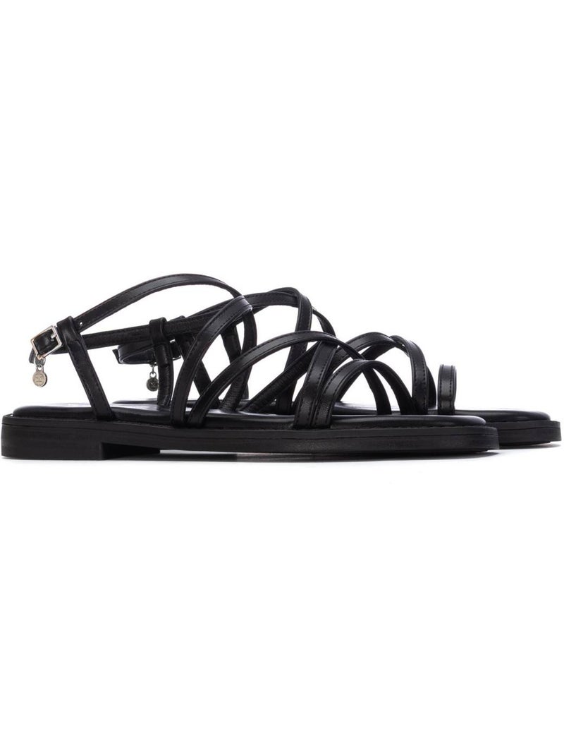 Sandales plates femme Noir - Kiabi