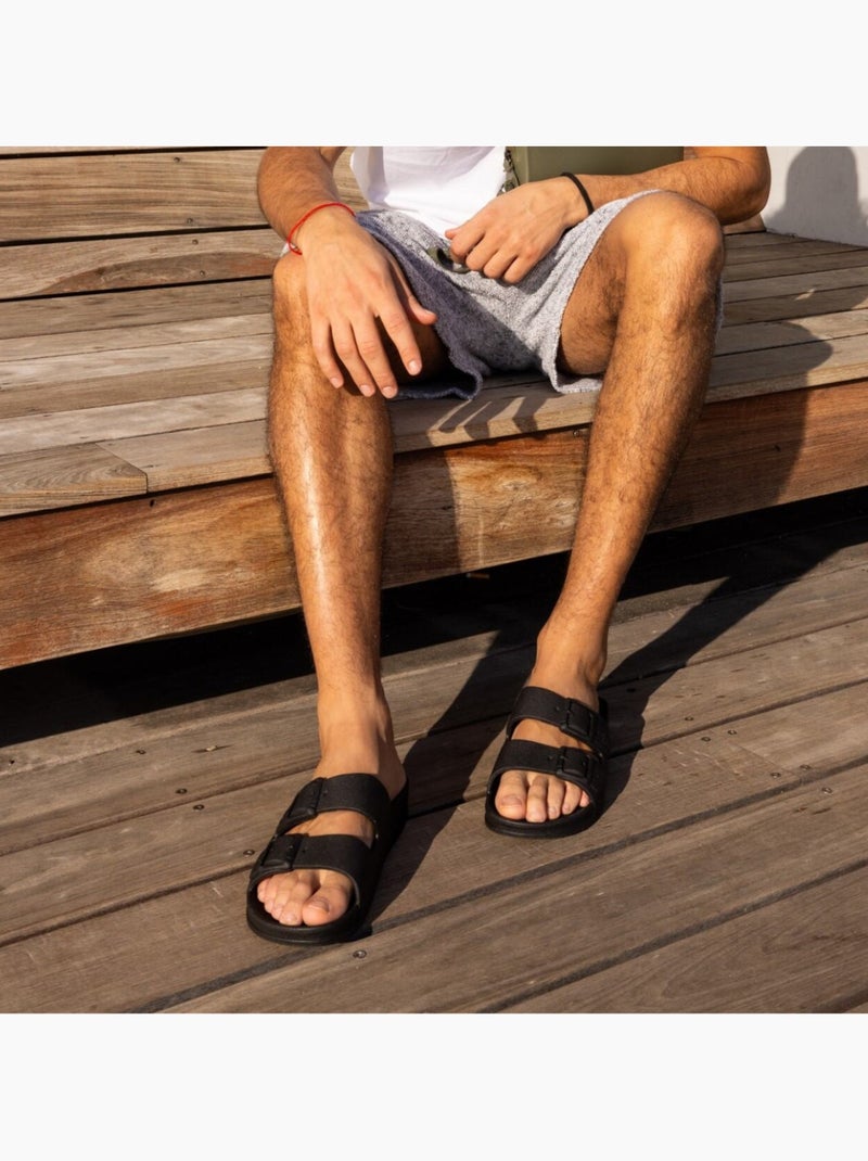 Sandales plates Femme Noir Noir - Kiabi