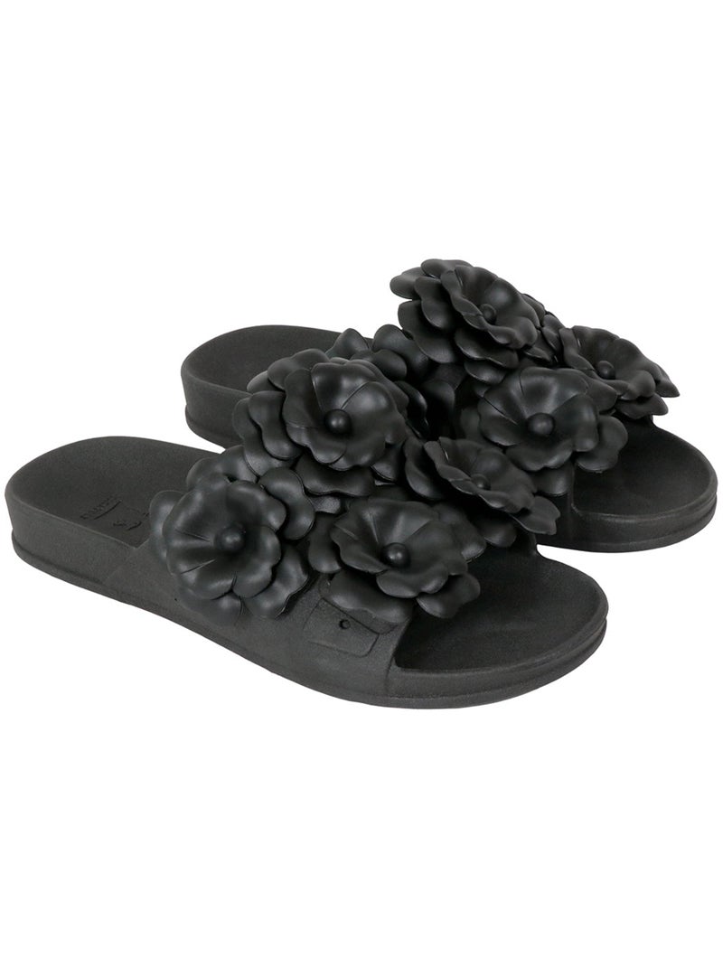 Sandales plates Femme Noir Noir - Kiabi