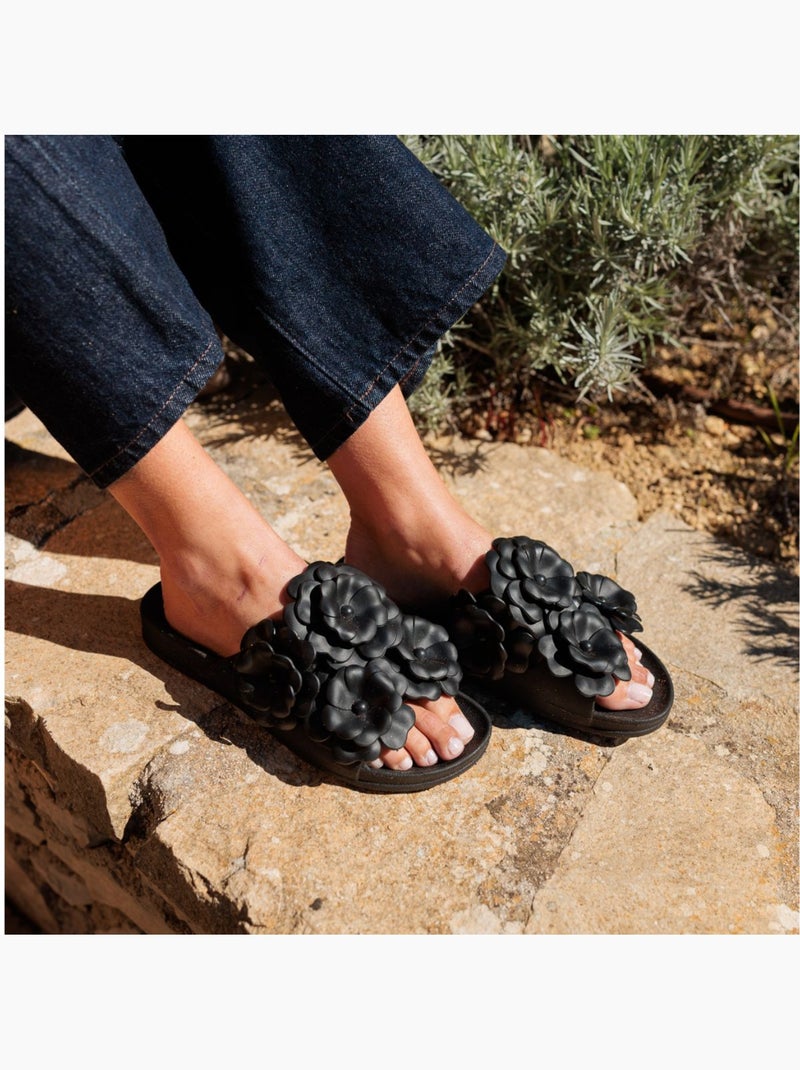 Sandales plates Femme Noir Noir - Kiabi