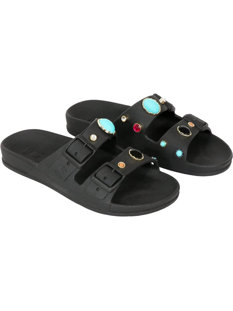 Sandales plates Femme Noir Noir - Kiabi