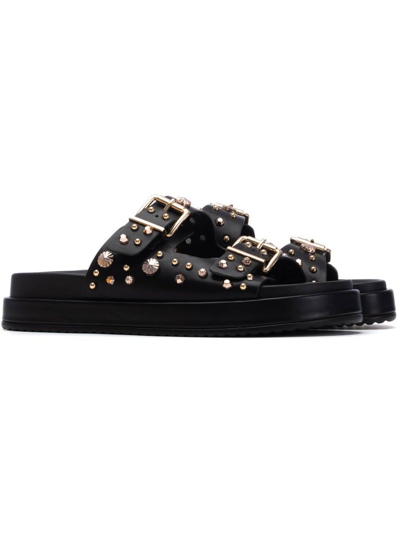 Sandales plates femme Noir - Kiabi