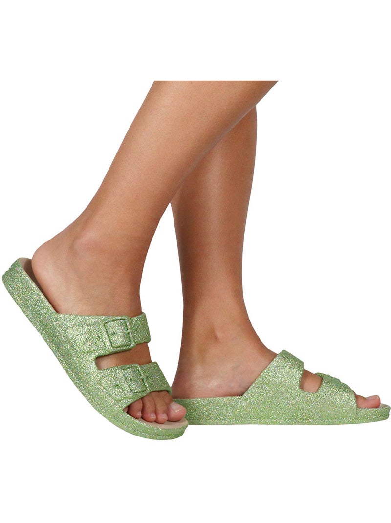 Sandales plates Femme Pistache - Kiabi