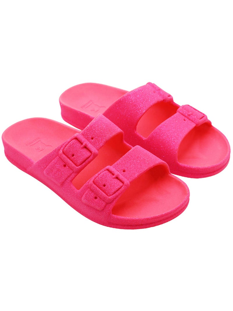 Sandales plates Femme Rose fluo - Kiabi