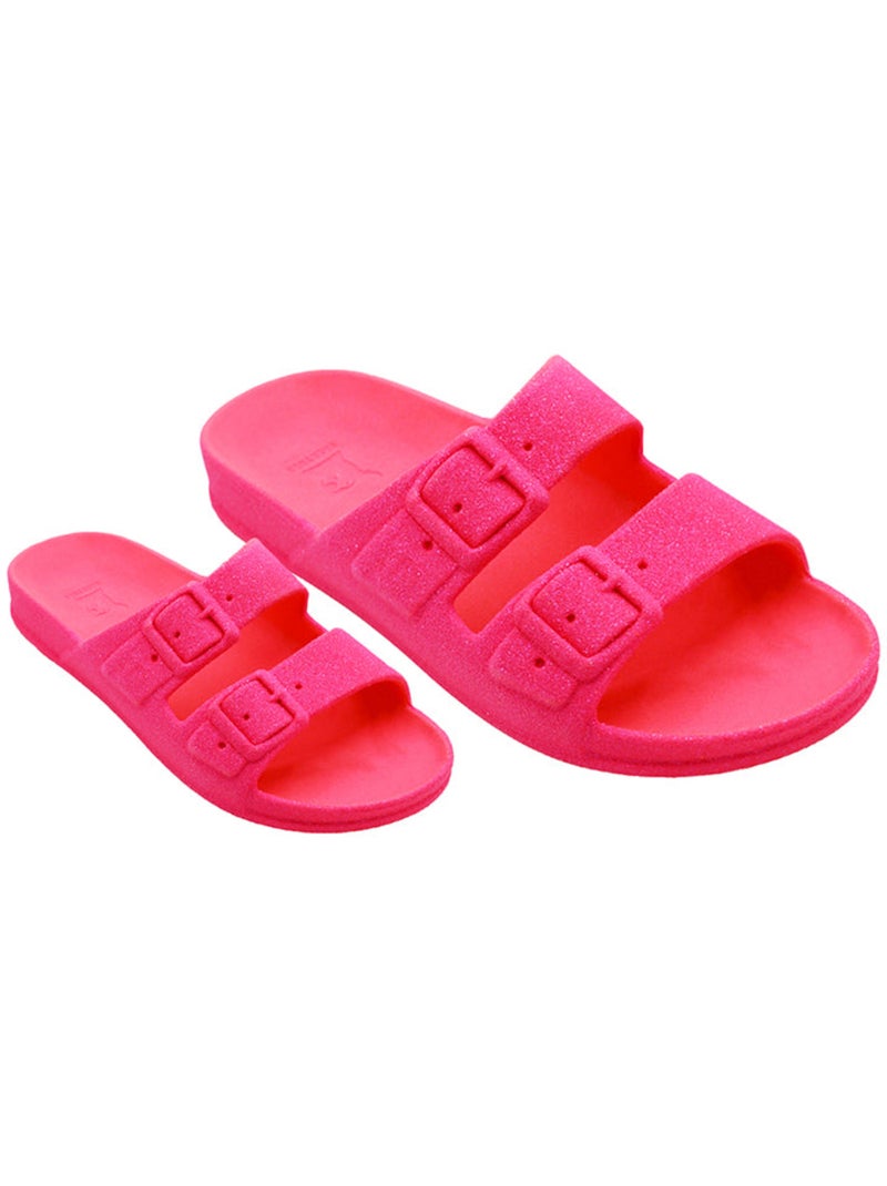 Sandales plates Femme Rose fluo - Kiabi