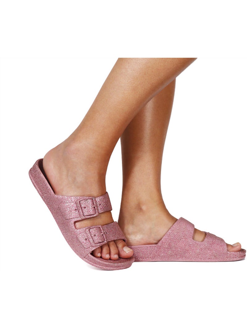 Sandales plates Femme Rose - Kiabi