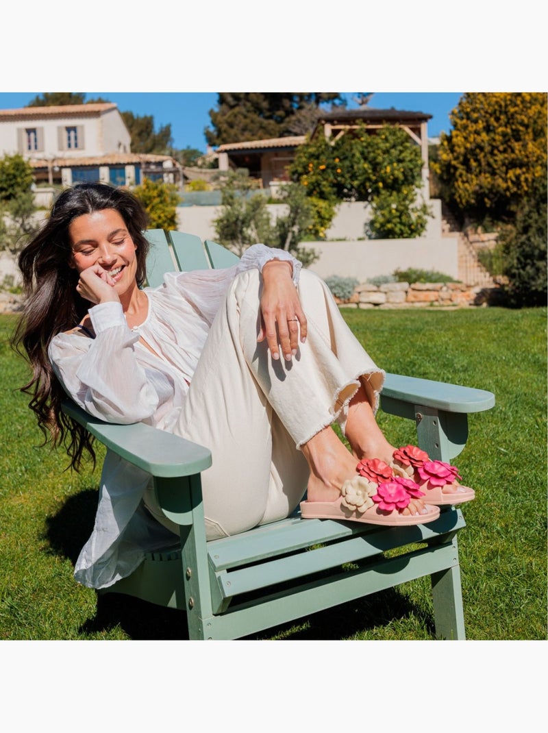 Sandales plates Femme Rose/Multicolore - Kiabi