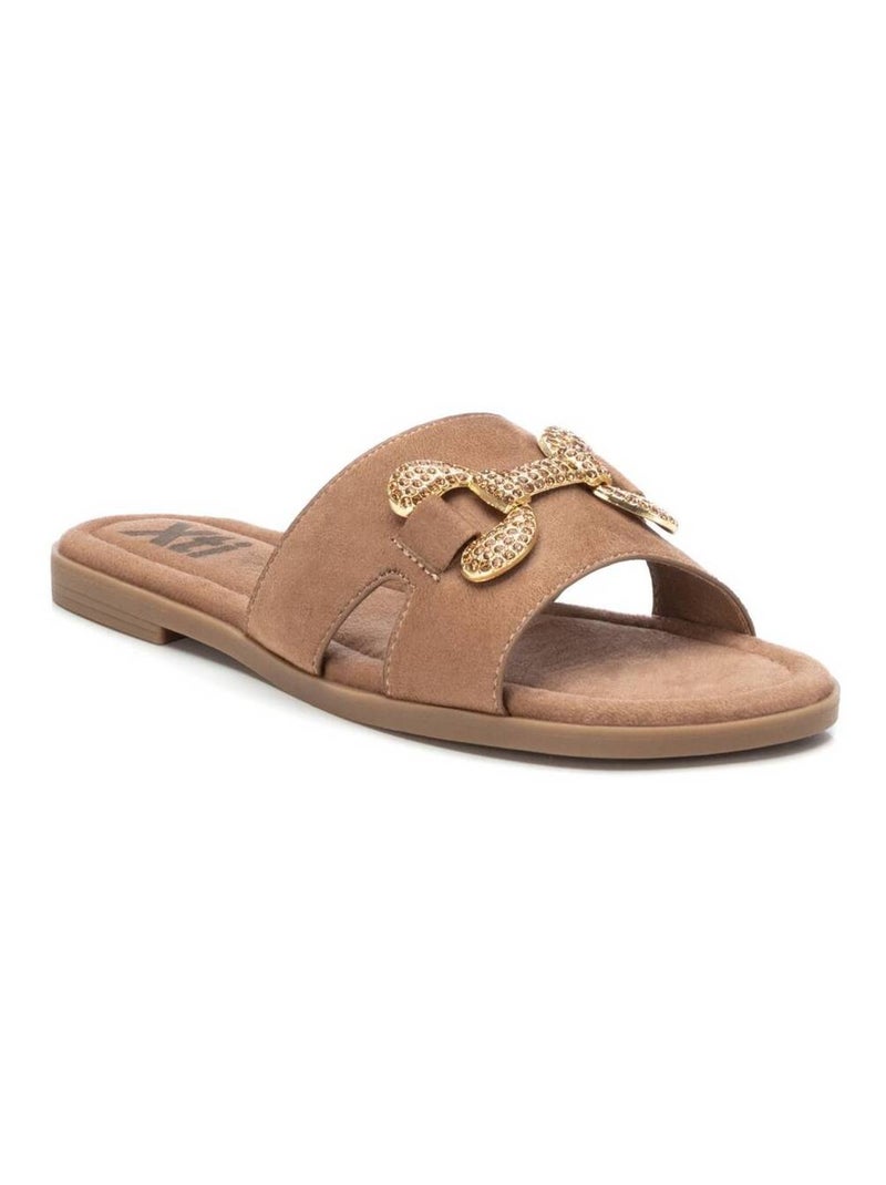 Sandales plates femme Taupe - Kiabi