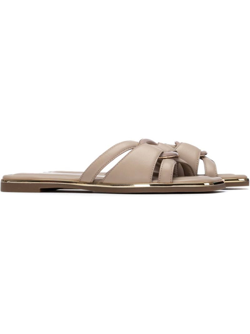 Sandales plates femme Taupe - Kiabi
