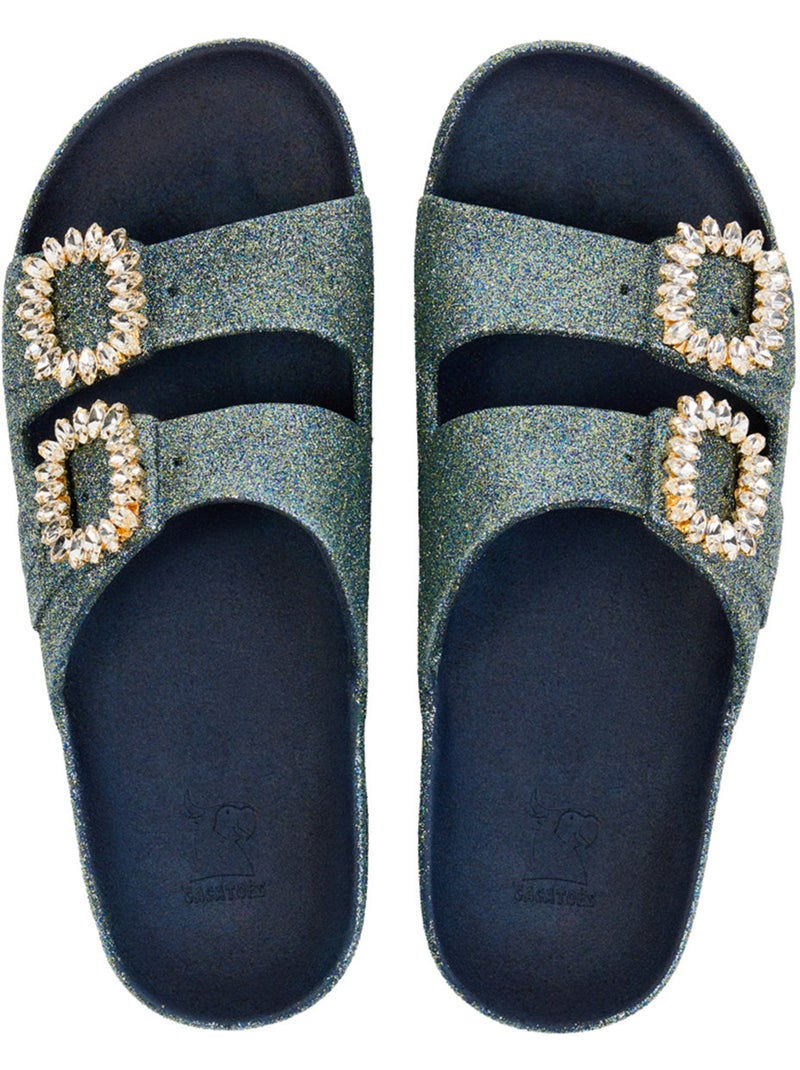 Sandales plates Femme TRANCOBARRA Bleu marine - Kiabi