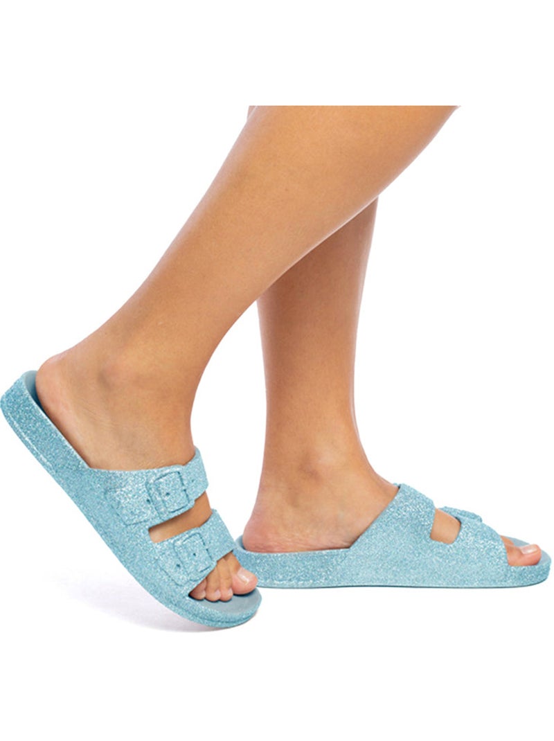 Sandales plates Femme TRANCOSO Bleu ciel - Kiabi