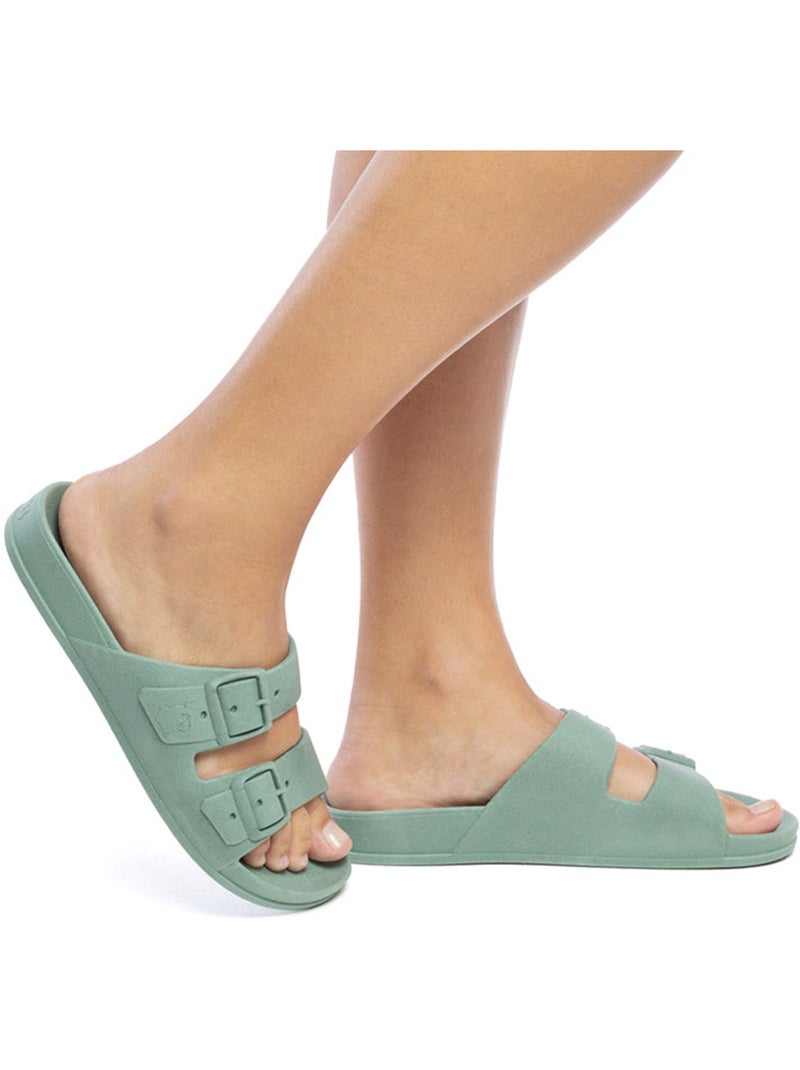 Sandales plates Femme Vert vintage - Kiabi