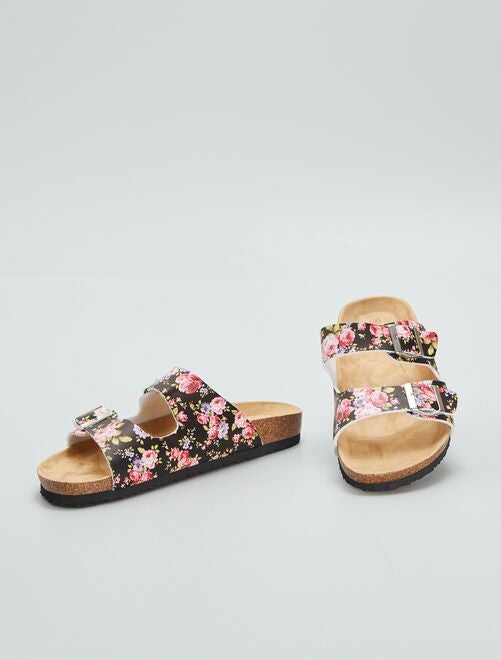 Sandales plates fleuries - Kiabi