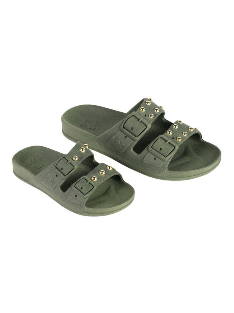 Sandales plates Florianopolis Cacatoès Kaki foncé - Kiabi