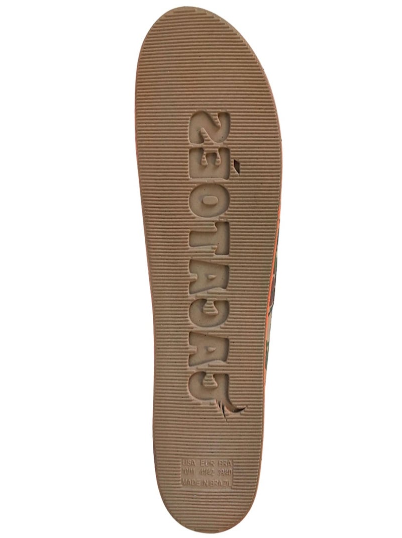 Sandales plates Fortaleza Cacatoès Kaki/Orange fluo - Kiabi