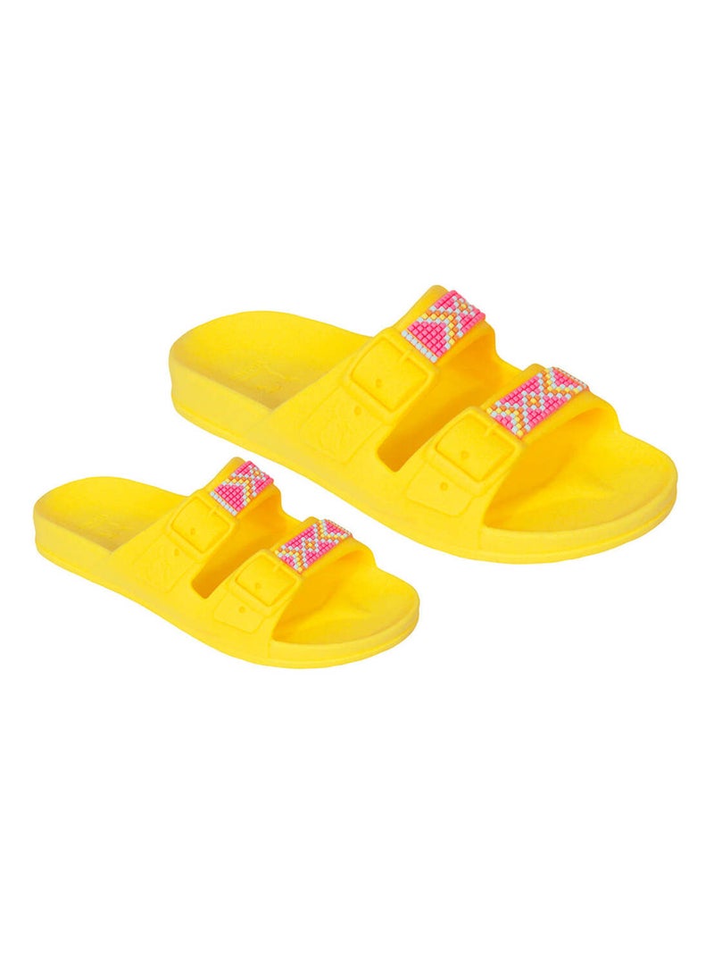 Sandales plates Jericoacoara Cacatoès Jaune fluo - Kiabi