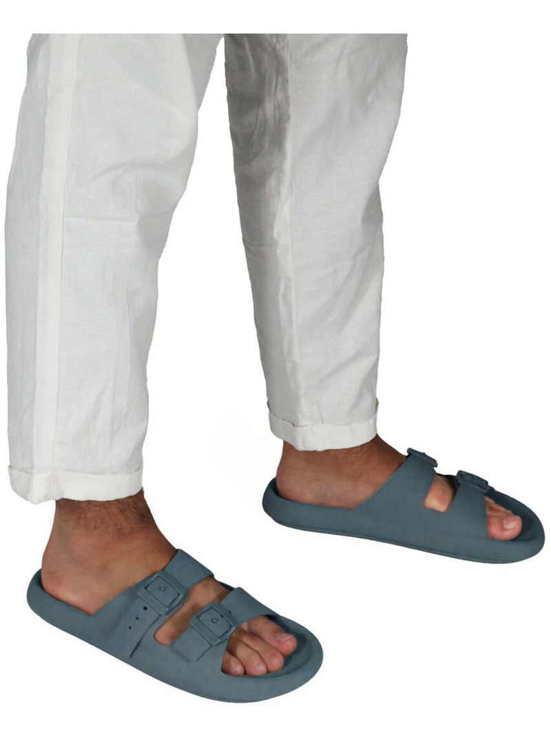 Sandales plates Jessy Classic Cacatoès Bleu pétrole - Kiabi