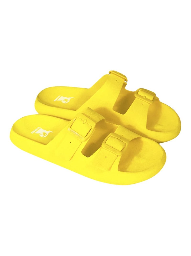Sandales plates Jessy Fluo Cacatoès Jaune - Kiabi