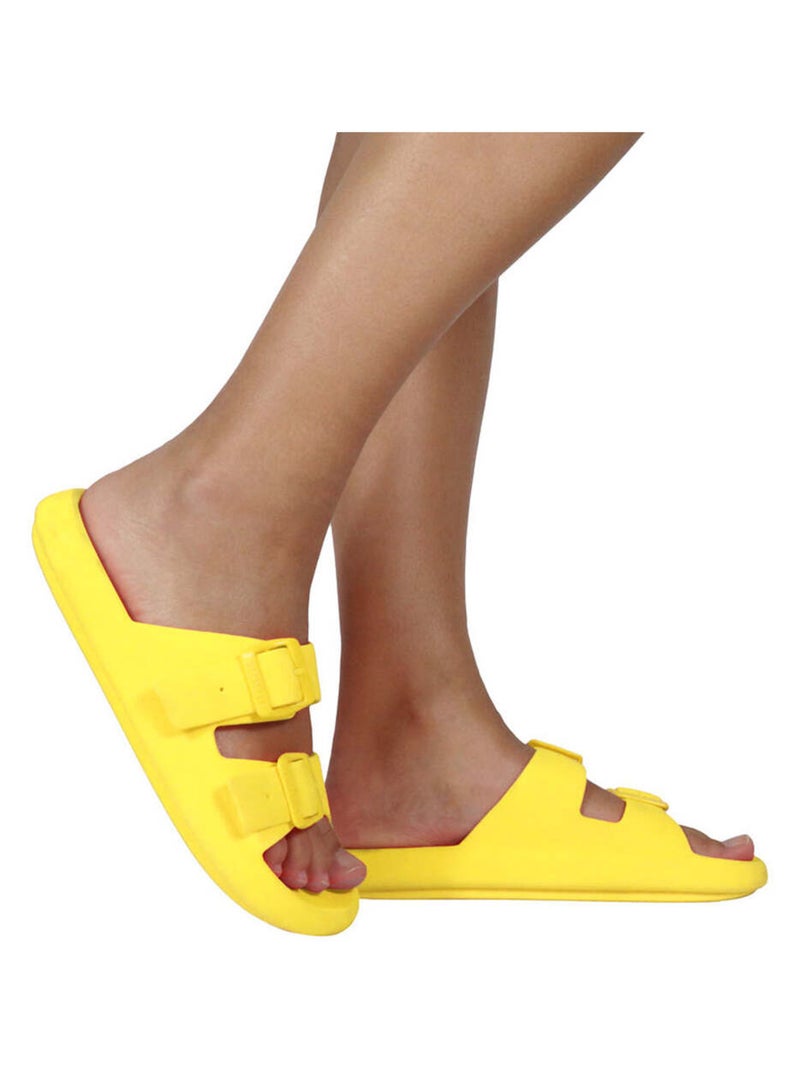 Sandales plates Jessy Fluo Cacatoès Jaune fluo - Kiabi