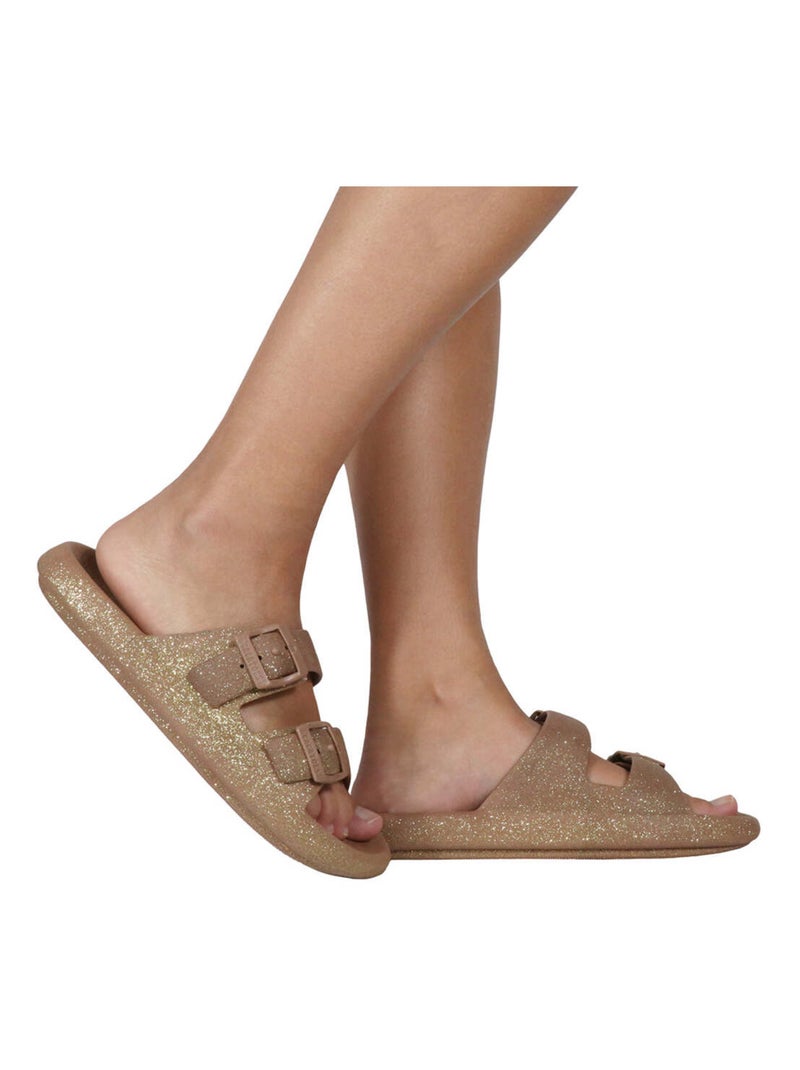 Sandales plates Jessy Glitter Cacatoès Cuivre clair - Kiabi