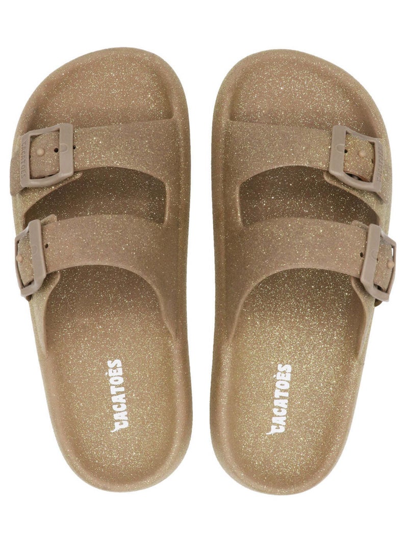 Sandales plates Jessy Glitter Cacatoès Cuivre clair - Kiabi